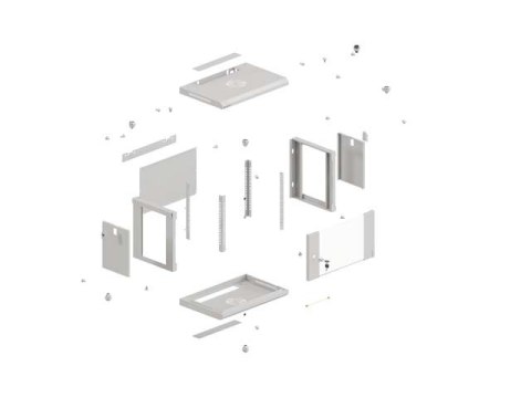 SZAFA INSTALACYJNA RACK WISZĄCA 19" 12U 540X350 SZARA DRZWI PRZESZKLONE LANBERG (FLAT PACK)