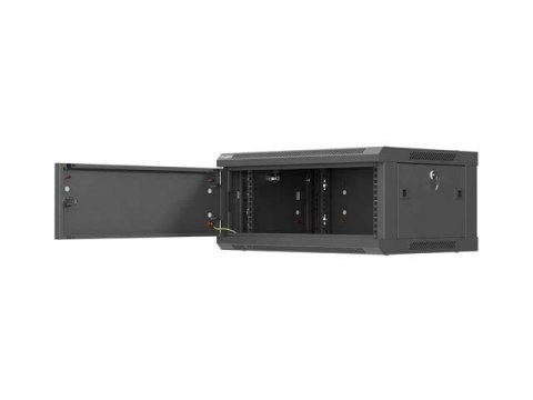 SZAFA INSTALACYJNA RACK WISZĄCA 19" 4U 600X450 CZARNA DRZWI METALOWE LANBERG (FLAT PACK)