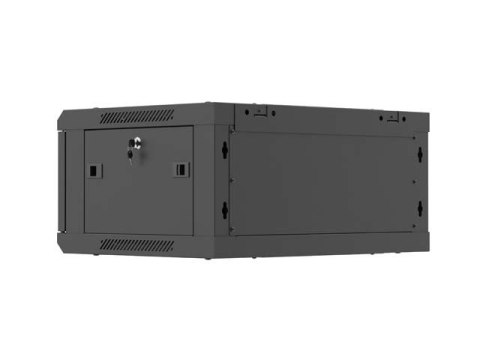 SZAFA INSTALACYJNA RACK WISZĄCA 19" 4U 600X450 CZARNA DRZWI METALOWE LANBERG (FLAT PACK)