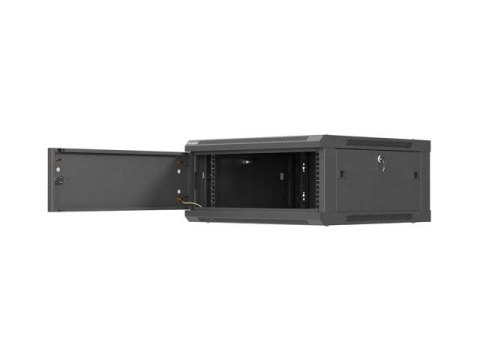 SZAFA INSTALACYJNA RACK WISZĄCA 19" 4U 600X600 CZARNA DRZWI METALOWE LANBERG (FLAT PACK)