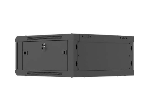 SZAFA INSTALACYJNA RACK WISZĄCA 19" 4U 600X600 CZARNA DRZWI PERFOROWANE LANBERG (FLAT PACK)