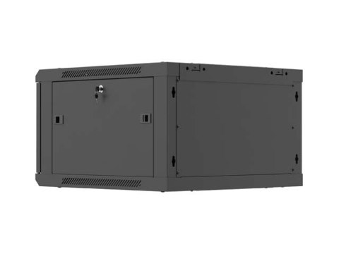 SZAFA INSTALACYJNA RACK WISZĄCA 19" 6U 600X600 CZARNA DRZWI PERFOROWANE LANBERG (FLAT PACK)