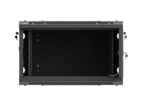 SZAFA INSTALACYJNA RACK WISZĄCA 19" 6U 600X600 CZARNA DRZWI PERFOROWANE LANBERG (FLAT PACK)