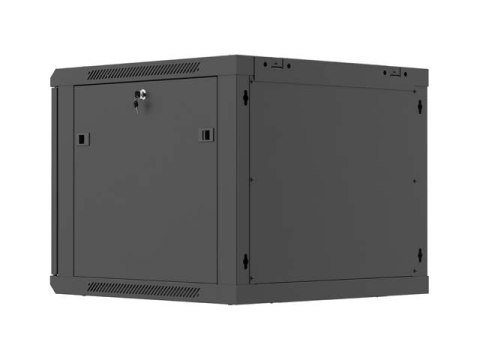 SZAFA INSTALACYJNA RACK WISZĄCA 19" 9U 600X600 CZARNA DRZWI PERFOROWANE LANBERG (FLAT PACK)