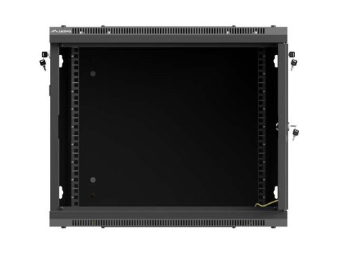 SZAFA INSTALACYJNA RACK WISZĄCA 19" 9U 600X600 CZARNA DRZWI PERFOROWANE LANBERG (FLAT PACK)