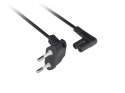 KABEL ZASILAJĄCY EURO (RADIOWY) CEE 7/16->IEC 320 C7 1.8M KĄTOWY VDE CZARNY LANBERG