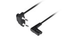 KABEL ZASILAJĄCY EURO (RADIOWY) CEE 7/16->IEC 320 C7 3M KĄTOWY VDE CZARNY LANBERG