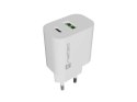 ŁADOWARKA SIECIOWA NATEC RIBERA 1X USB-A + 1X USB-C 20W BIAŁA