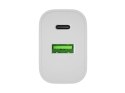 ŁADOWARKA SIECIOWA NATEC RIBERA 1X USB-A + 1X USB-C 20W BIAŁA