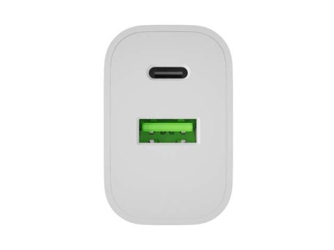 ŁADOWARKA SIECIOWA NATEC RIBERA 1X USB-A + 1X USB-C 20W BIAŁA