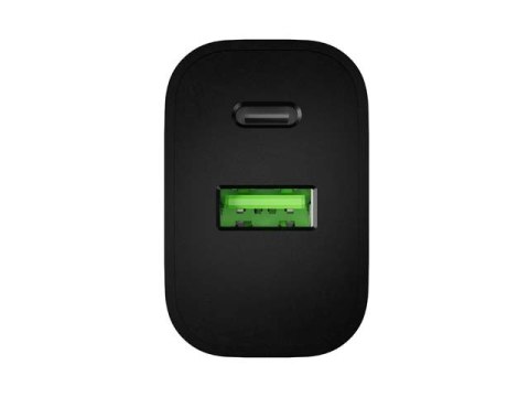 ŁADOWARKA SIECIOWA NATEC RIBERA 1X USB-A + 1X USB-C 20W CZARNA