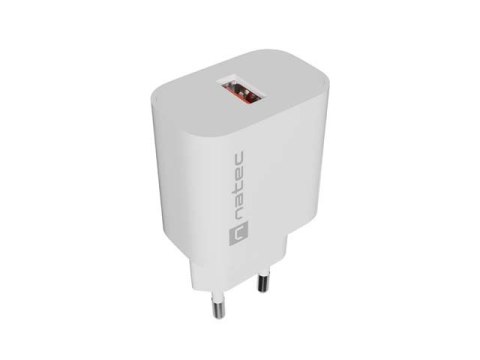 ŁADOWARKA SIECIOWA NATEC RIBERA 1X USB-A 18W BIAŁA