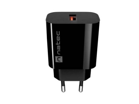 ŁADOWARKA SIECIOWA NATEC RIBERA 1X USB-A 18W CZARNA