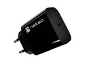 ŁADOWARKA SIECIOWA NATEC RIBERA 1X USB-C 20W CZARNA