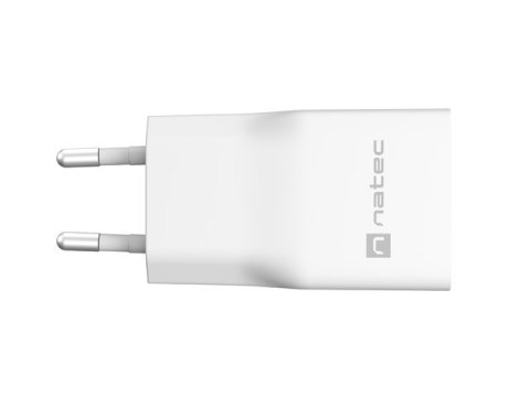 ŁADOWARKA SIECIOWA NATEC RIBERA GAN SLIM 1X USB-A + 1X USB-C 20W BIAŁA