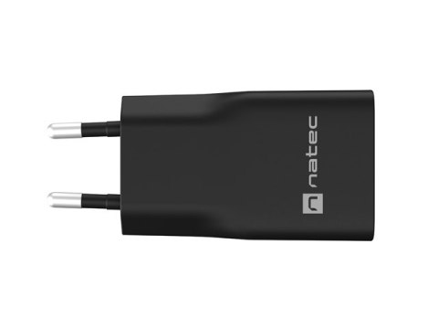 ŁADOWARKA SIECIOWA NATEC RIBERA GAN SLIM 1X USB-A + 1X USB-C 20W CZARNA