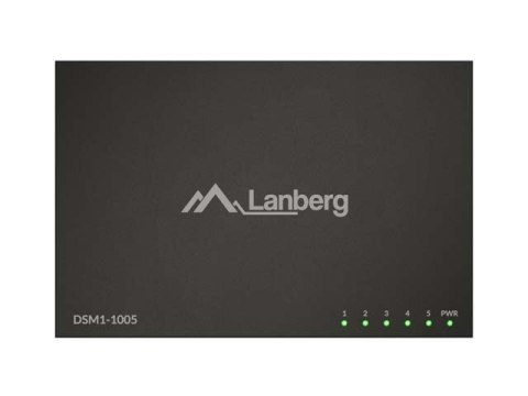 SWITCH LANBERG DSM1-1005 5X 1GB/S NIEZARZĄDZALNY GIGABIT ETHERNET DESKTOP 12V(OBUDOWA METALOWA)