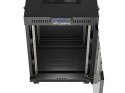 SZAFA INSTALACYJNA RACK STOJĄCA 19" 15U 600X600 CZARNA DRZWI PRZESZKLONE LCD LANBERG (FLAT PACK) V2