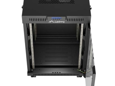 SZAFA INSTALACYJNA RACK STOJĄCA 19" 15U 600X600 CZARNA DRZWI PRZESZKLONE LCD LANBERG (FLAT PACK) V2
