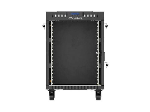 SZAFA INSTALACYJNA RACK STOJĄCA 19" 15U 600X600 CZARNA DRZWI PRZESZKLONE LCD LANBERG (FLAT PACK) V2