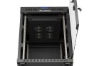 SZAFA INSTALACYJNA RACK STOJĄCA 19" 15U 600X800 CZARNA DRZWI PRZESZKLONE LCD LANBERG (FLAT PACK) V2