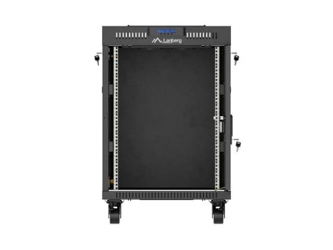 SZAFA INSTALACYJNA RACK STOJĄCA 19" 15U 600X800 CZARNA DRZWI PRZESZKLONE LCD LANBERG (FLAT PACK) V2