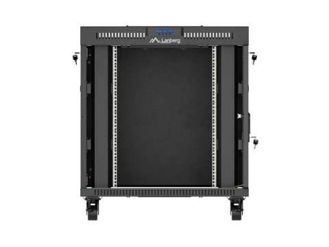 SZAFA INSTALACYJNA RACK STOJĄCA 19" 15U 800X1000 CZARNA DRZWI PRZESZKLONE LCD LANBERG (FLAT PACK) V2