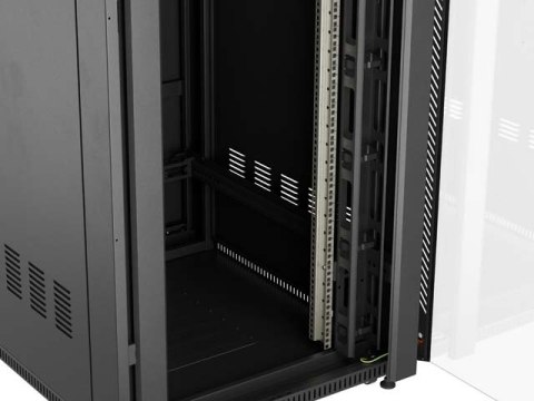 SZAFA INSTALACYJNA RACK STOJĄCA 19" 15U 800X1000 CZARNA DRZWI PRZESZKLONE LCD LANBERG (FLAT PACK) V2
