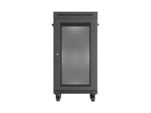 SZAFA INSTALACYJNA RACK STOJĄCA 19" 22U 600X600 CZARNA DRZWI PERFOROWANE LCD LANBERG (FLAT PACK) V2