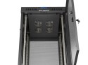 SZAFA INSTALACYJNA RACK STOJĄCA 19" 22U 600X600 CZARNA DRZWI PERFOROWANE LCD LANBERG (FLAT PACK) V2