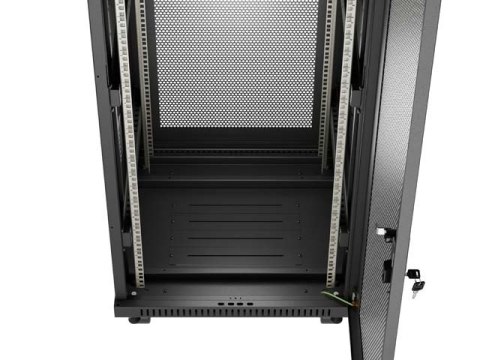 SZAFA INSTALACYJNA RACK STOJĄCA 19" 22U 600X600 CZARNA DRZWI PERFOROWANE LCD LANBERG (FLAT PACK) V2