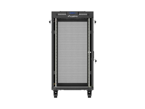 SZAFA INSTALACYJNA RACK STOJĄCA 19" 22U 600X600 CZARNA DRZWI PERFOROWANE LCD LANBERG (FLAT PACK) V2