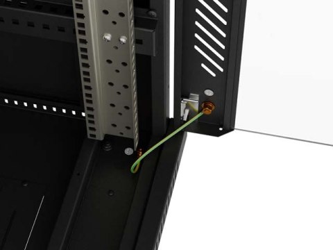 SZAFA INSTALACYJNA RACK STOJĄCA 19" 22U 600X600 CZARNA DRZWI PRZESZKLONE LCD LANBERG (FLAT PACK) V2