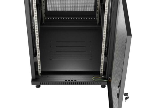 SZAFA INSTALACYJNA RACK STOJĄCA 19" 22U 600X800 CZARNA DRZWI PERFOROWANE LANBERG (FLAT PACK)