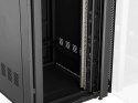 SZAFA INSTALACYJNA RACK STOJĄCA 19" 22U 800X1000 CZARNA DRZWI PRZESZKLONE LCD LANBERG (FLAT PACK) V2