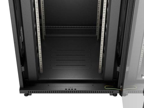 SZAFA INSTALACYJNA RACK STOJĄCA 19" 22U 800X800 CZARNA DRZWI PRZESZKLONE LCD LANBERG (FLAT PACK) V2