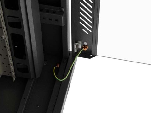 SZAFA INSTALACYJNA RACK STOJĄCA 19" 22U 800X800 CZARNA DRZWI PRZESZKLONE LCD LANBERG (FLAT PACK) V2