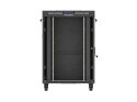 SZAFA INSTALACYJNA RACK STOJĄCA 19" 22U 800X800 CZARNA DRZWI PRZESZKLONE LCD LANBERG (FLAT PACK) V2