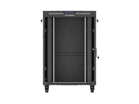 SZAFA INSTALACYJNA RACK STOJĄCA 19" 22U 800X800 CZARNA DRZWI PRZESZKLONE LCD LANBERG (FLAT PACK) V2