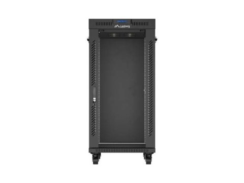 SZAFA INSTALACYJNA RACK STOJĄCA 19" 24U 600X800 CZARNA DRZWI PRZESZKLONE LCD LANBERG (FLAT PACK) V2