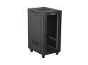 SZAFA INSTALACYJNA RACK STOJĄCA 19" 24U 600X800 CZARNA DRZWI PRZESZKLONE LCD LANBERG (FLAT PACK) V2