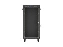 SZAFA INSTALACYJNA RACK STOJĄCA 19" 24U 600X800 CZARNA DRZWI PRZESZKLONE LCD LANBERG (FLAT PACK) V2