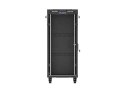SZAFA INSTALACYJNA RACK STOJĄCA 19" 27U 600X600 CZARNA DRZWI PRZESZKLONE LCD LANBERG (FLAT PACK) V2