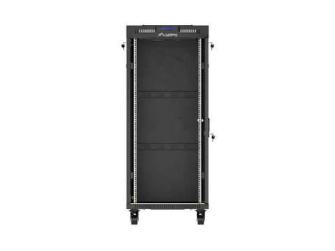 SZAFA INSTALACYJNA RACK STOJĄCA 19" 27U 600X600 CZARNA DRZWI PRZESZKLONE LCD LANBERG (FLAT PACK) V2