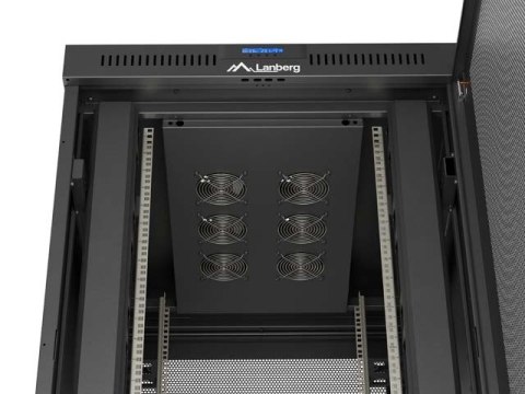 SZAFA INSTALACYJNA RACK STOJĄCA 19" 27U 800X1000 CZARNA DRZWI PERFOROWANE LCD LANBERG (FLAT PACK) V2
