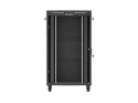 SZAFA INSTALACYJNA RACK STOJĄCA 19" 27U 800X1000 CZARNA DRZWI PRZESZKLONE LCD LANBERG (FLAT PACK) V2