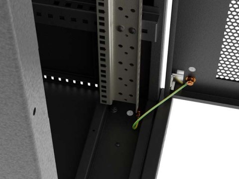 SZAFA INSTALACYJNA RACK STOJĄCA 19" 42U 600X1000 CZARNA DRZWI PRZESZKLONE LCD LANBERG (FLAT PACK) V2