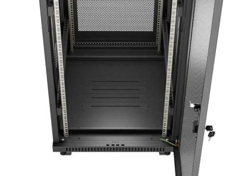 SZAFA INSTALACYJNA RACK STOJĄCA 19" 42U 600X800 CZARNA DRZWI PERFOROWANE LCD LANBERG (FLAT PACK) V2
