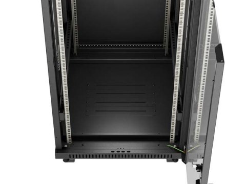 SZAFA INSTALACYJNA RACK STOJĄCA 19" 42U 600X800 CZARNA DRZWI PRZESZKLONE LCD LANBERG (FLAT PACK) V2