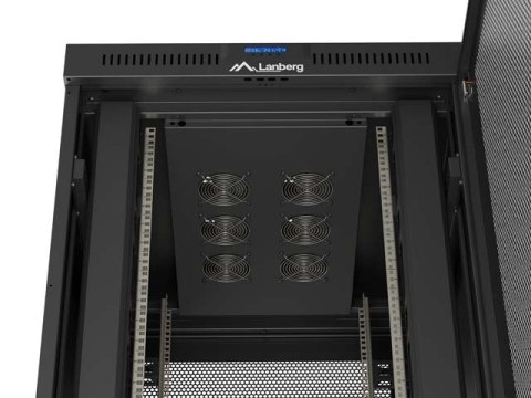 SZAFA INSTALACYJNA RACK STOJĄCA 19" 42U 800X1000 CZARNA DRZWI PERFOROWANE LCD LANBERG (FLAT PACK) V2
